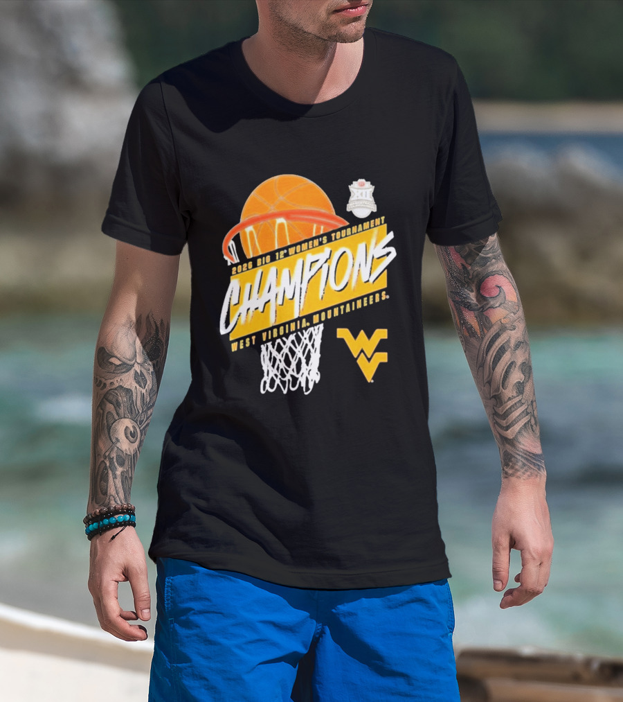 2026 Big 12 Women's Tournament Champions West Virginia Mountaineers Basketball T-Shirt