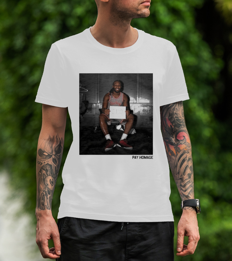 Buckeye Jersey Bruce Thornton 110 Pay Homage Locker Room T-Shirt