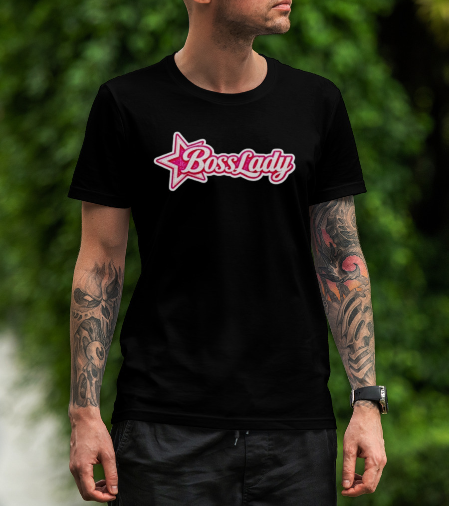 Boss Lady Pink Glitter Star T-Shirt