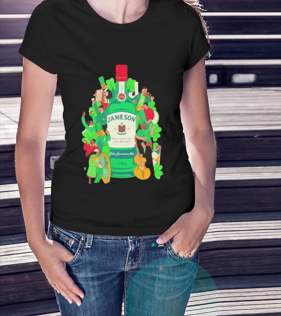 Jameson Triple Distilled Irish Whiskey 1780 St. Patrick's Day Celebration Bottle T-Shirt