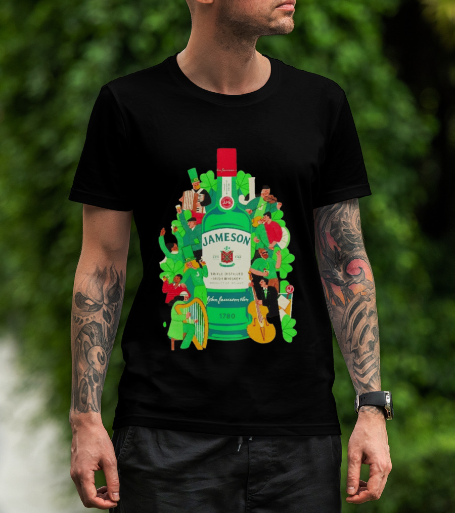 Jameson Triple Distilled Irish Whiskey 1780 St. Patrick's Day Celebration Bottle T-Shirt