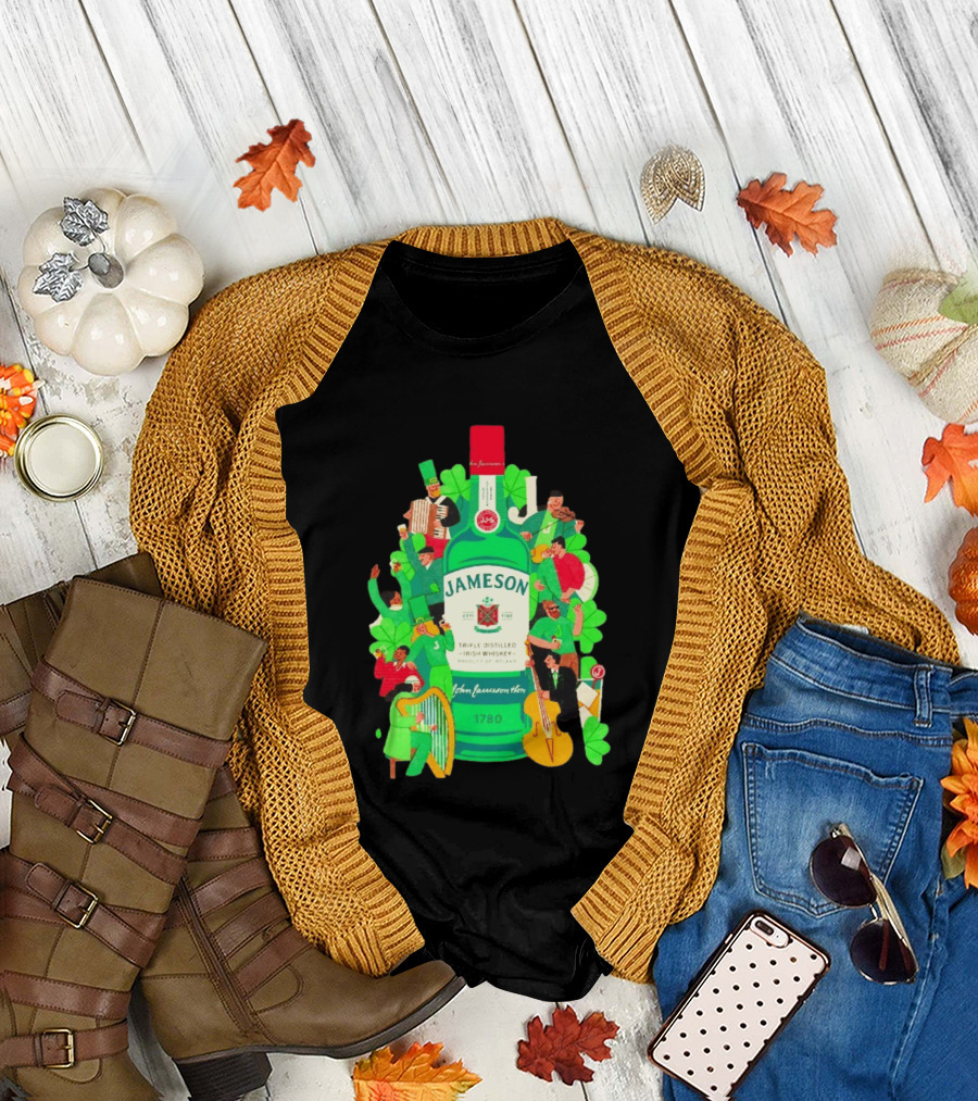 Jameson Triple Distilled Irish Whiskey 1780 St. Patrick's Day Celebration Bottle T-Shirt