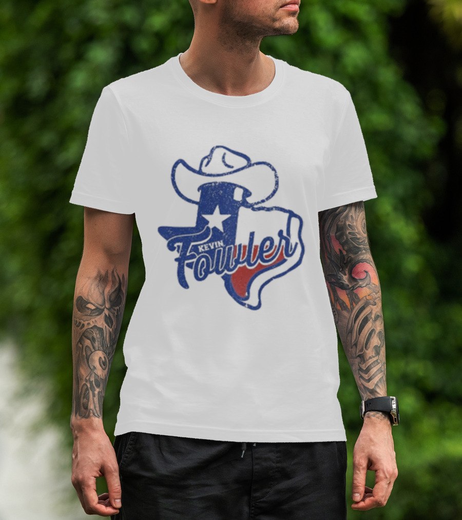 Kevin Fowler Texas Outline Hat Cowboy Star T-Shirt