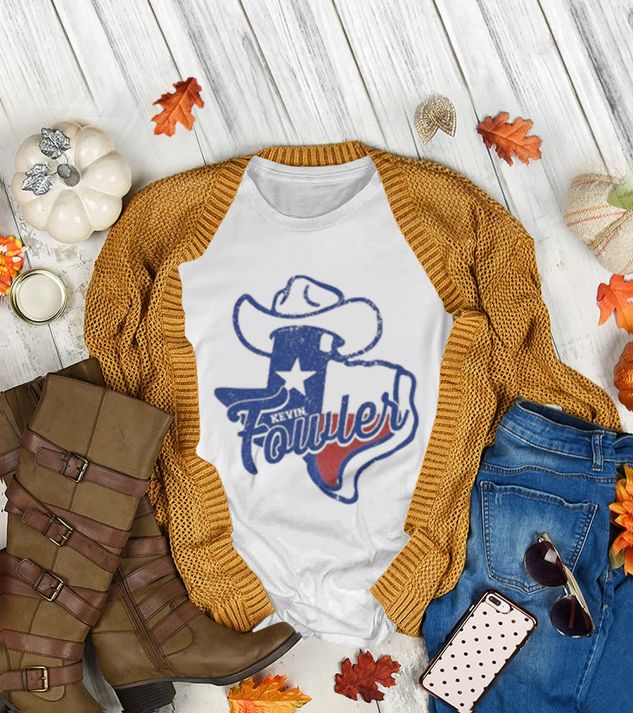 Kevin Fowler Texas Outline Hat Cowboy Star T-Shirt