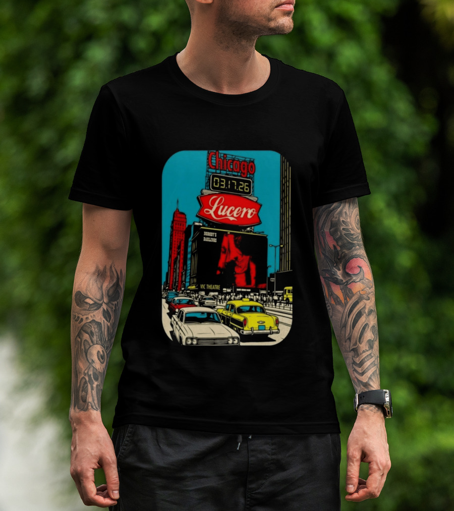 Chicago Lucero Tour March 17 2026 Vic Theatre Vintage Look T-Shirt