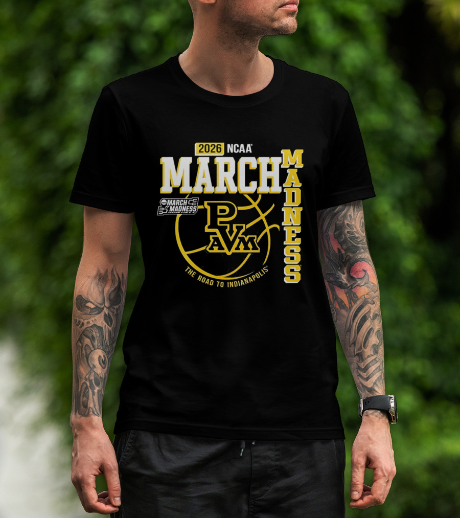 2026 NCAA March Madness Prairie View A&M Panthers The Road To Indianapolis T-Shirt