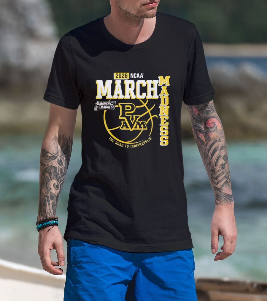 2026 NCAA March Madness Prairie View A&M Panthers The Road To Indianapolis T-Shirt