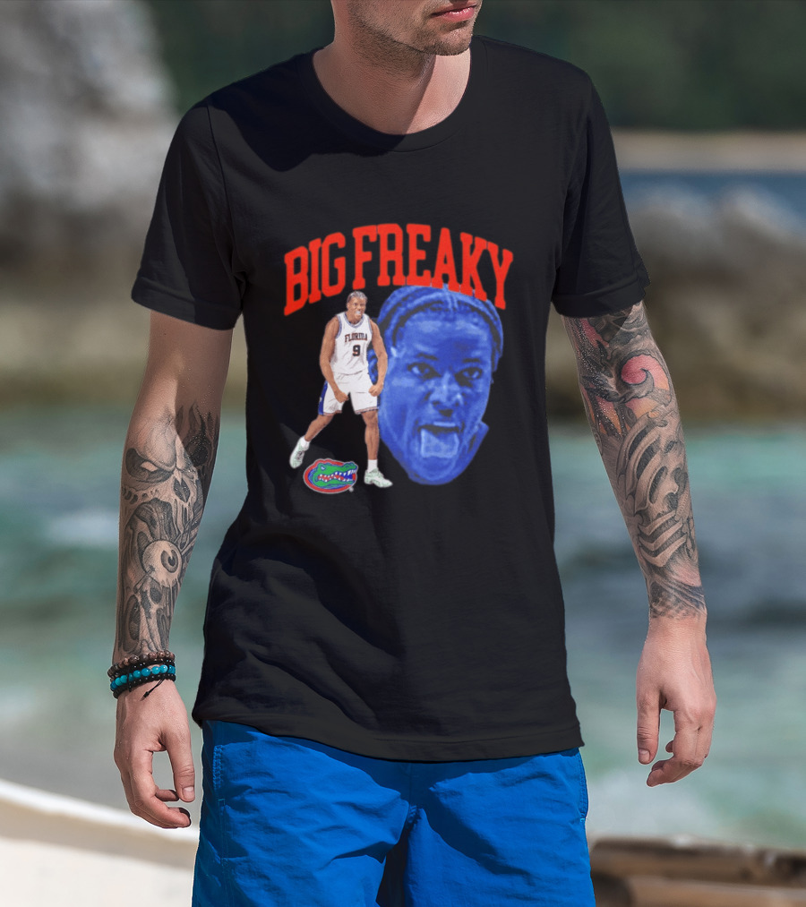 Florida Gators Rueben Chinyelu Big Freaky NBA Player Action T-Shirt