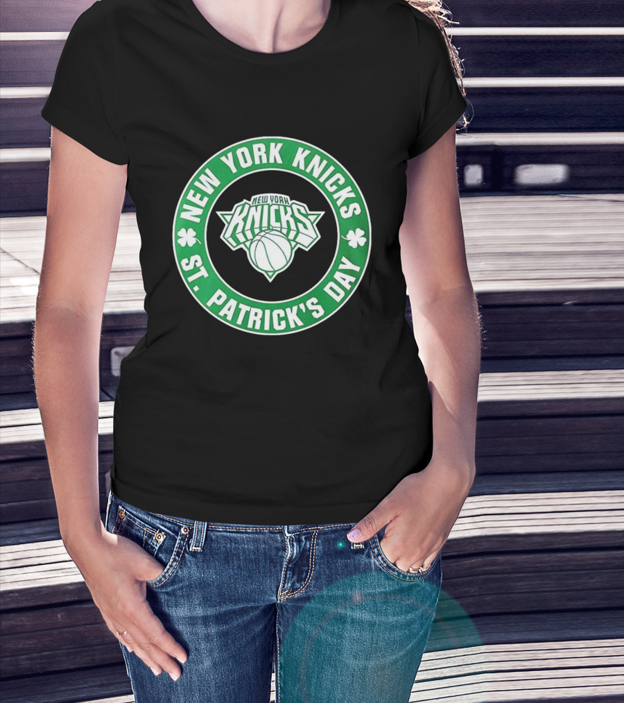 Shamrock Green New York Knicks St Patrick's Day Basketball Celebration T-Shirt