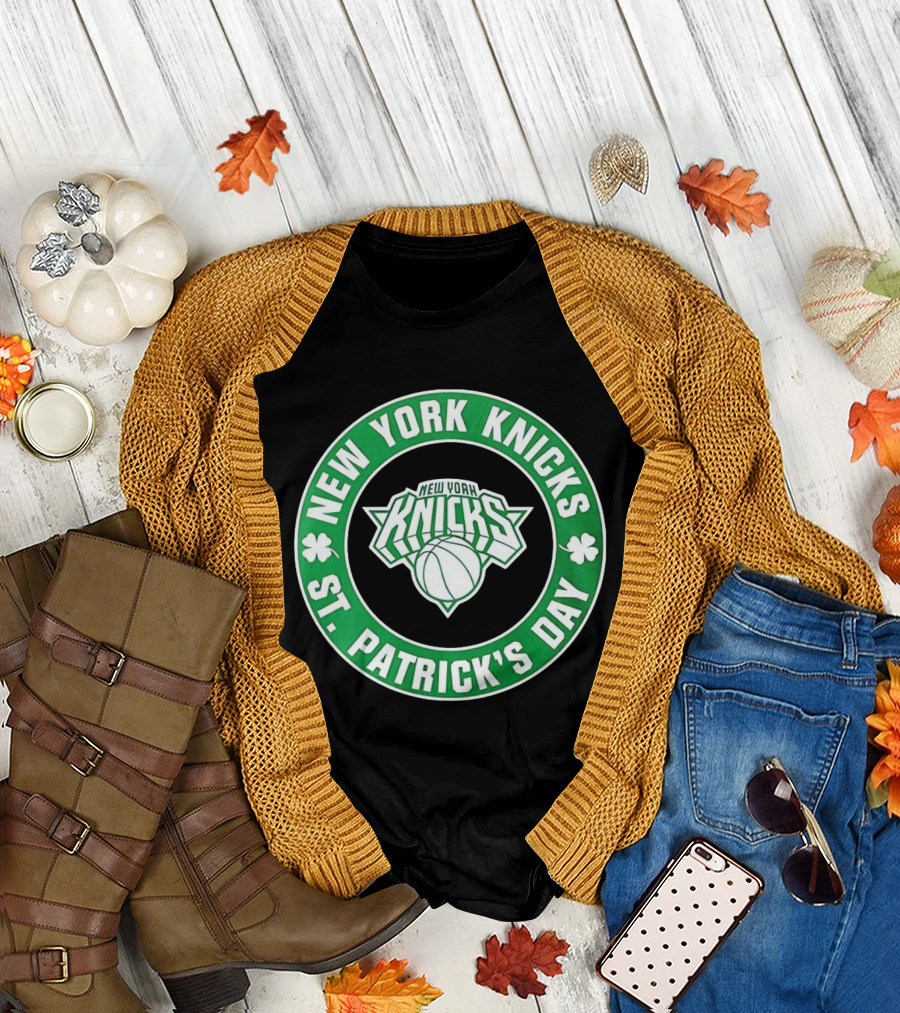 Shamrock Green New York Knicks St Patrick's Day Basketball Celebration T-Shirt