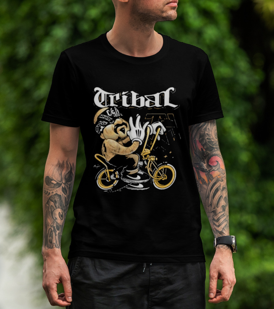 Tribal Origi Bike Character Riding Streetwear T-Shirt