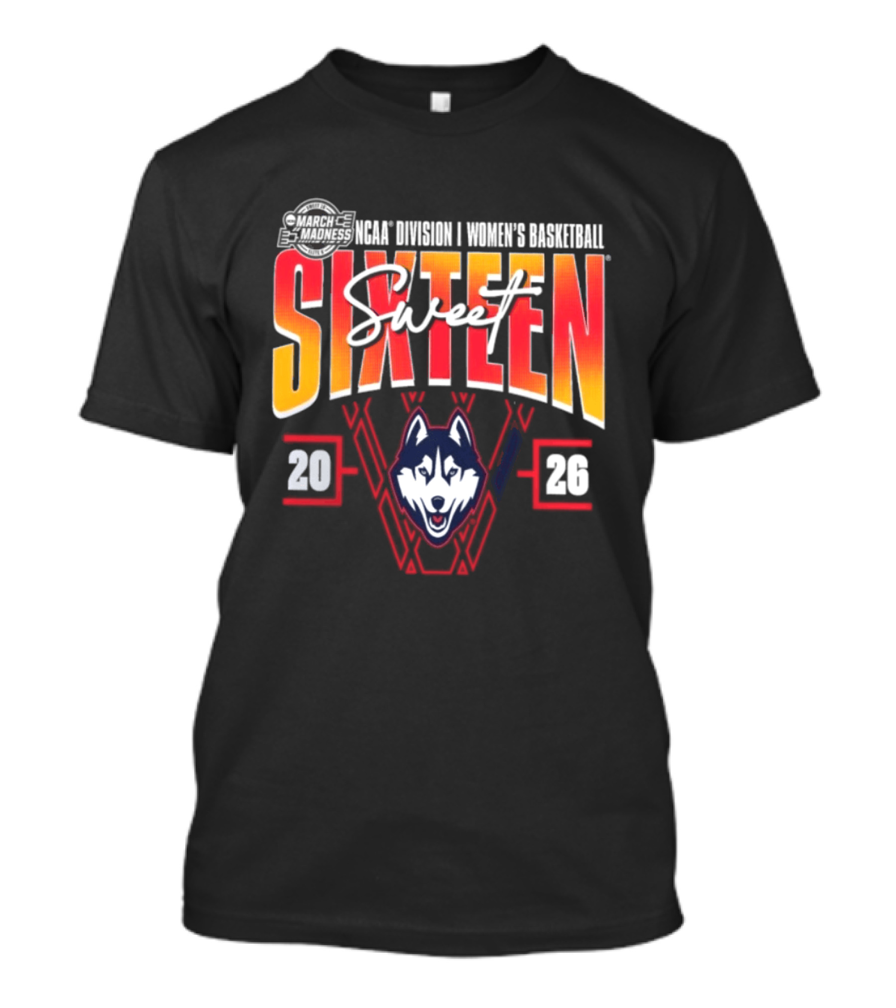 UConn Huskies 2026 NCAA Division I Women's Basketball Sweet Sixteen March Madness T-Shirt