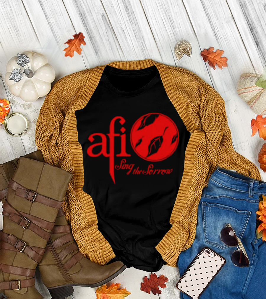 AFI Sing The Sorrow Red Logo and Globe T-Shirt