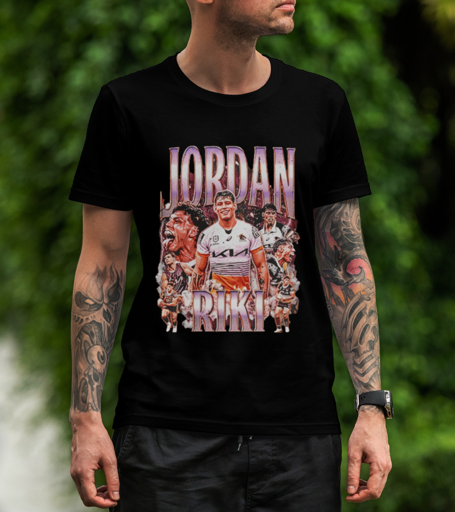 Jordan Riki Brisbane Broncos NRL Rugby Player Action Collage T-Shirt