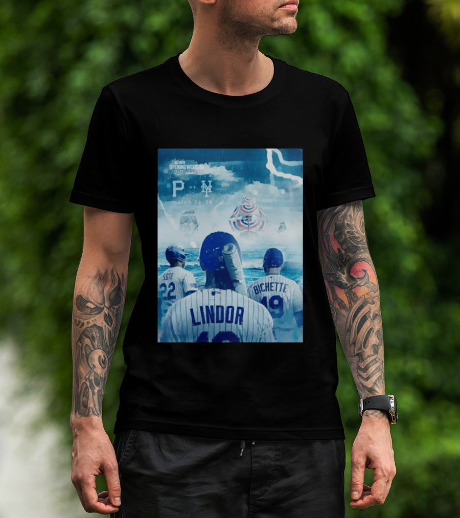 Lindor Soto Bichette New York Mets Vs Pirates 2026 MLB Opening Weekend March 26 29 T-Shirt