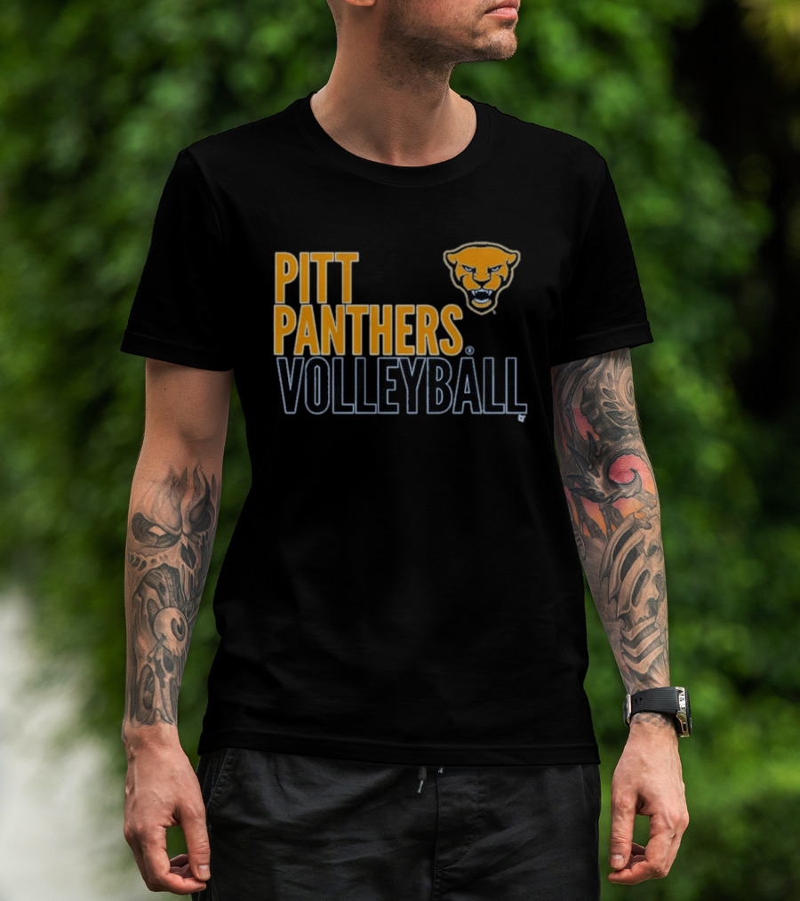 Pitt Panthers Volleyball Team Spirit Panther Head T-Shirt