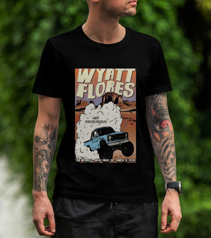 Wyatt Flores Sioux Falls Concert With Pepe El Burrio Jr March 31 2026 Desert Adventure T-Shirt