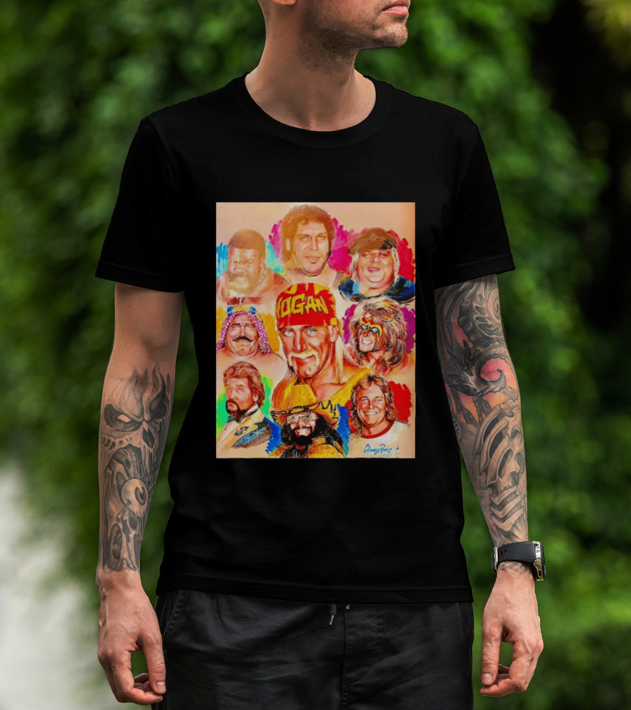WWF Legends Hulk Hogan Andre The Giant Randy Savage Ultimate Warrior T-Shirt