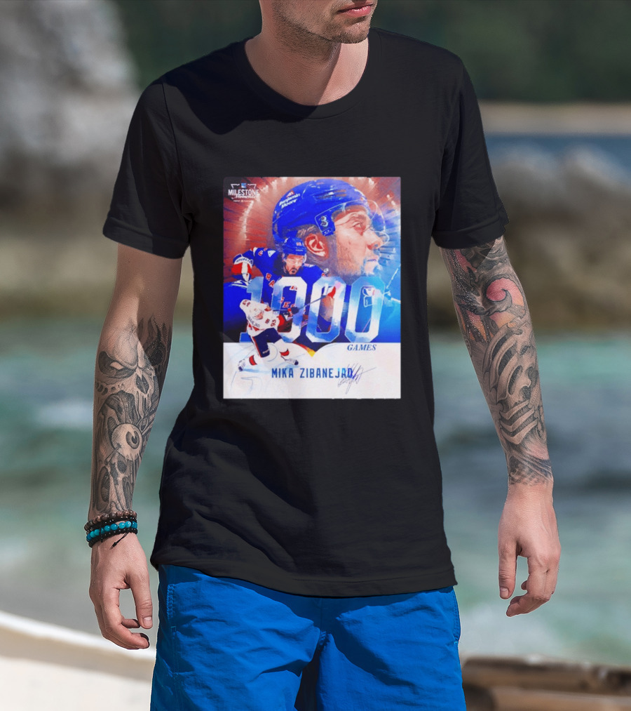 Mika Zibanejad New York Rangers 1000 Games Milestone NHL Career Celebration T-Shirt