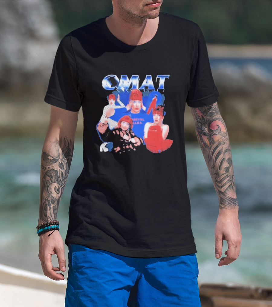 CMAT Retro Pop Style Collage With Colorful Characters T-Shirt