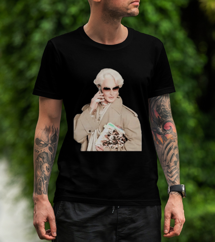 Miranda Priestly Iconic Fashion Boss With Sunglasses And Phone T-Shirt