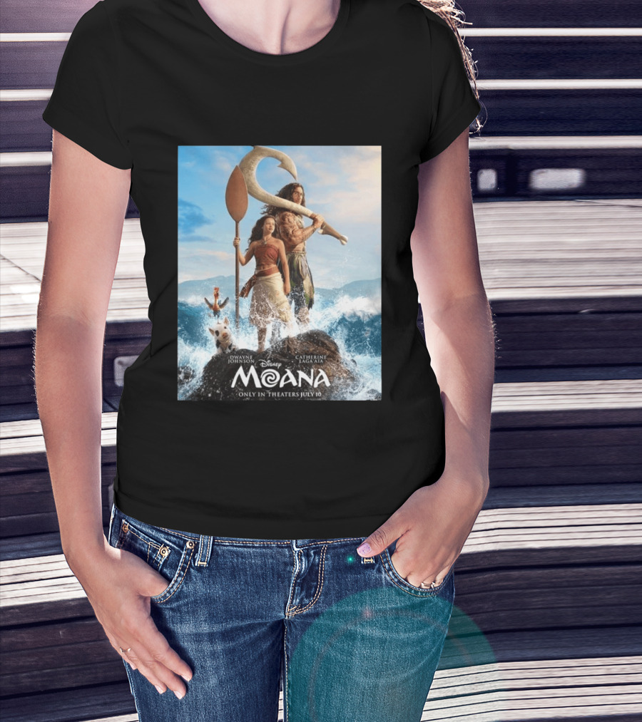 Dwayne Johnson And Catherine Laga'aia In Disney's Moana Live Action July 10 T-Shirt