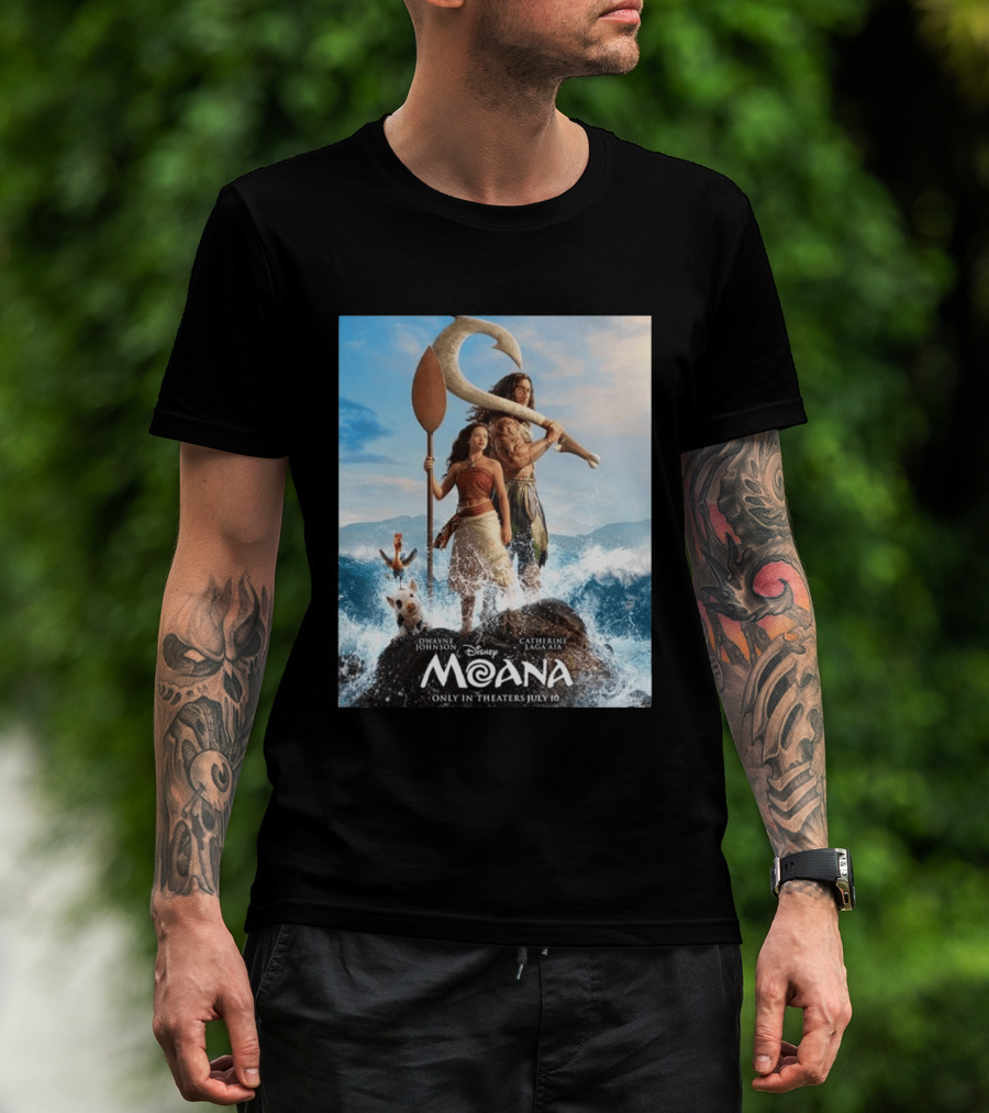 Dwayne Johnson And Catherine Laga'aia In Disney's Moana Live Action July 10 T-Shirt