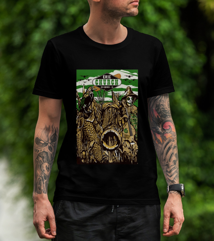 Eric Church Des Moines IA Casey's Center September 27 2025 Tour Chief Marcus King Band Concert Event T-Shirt