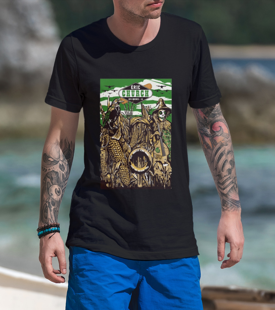Eric Church Des Moines IA Casey's Center September 27 2025 Tour Chief Marcus King Band Concert Event T-Shirt