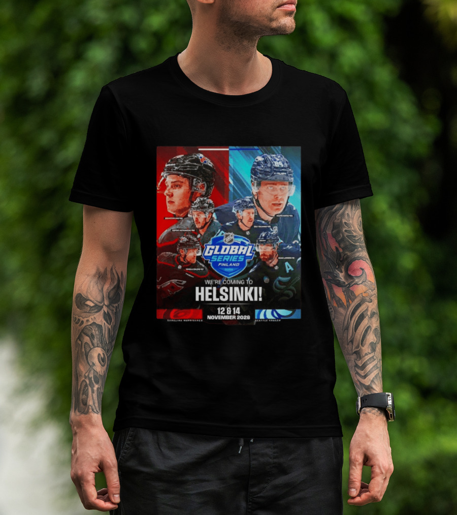 NHL Global Series Finland 2026 Helsinki Carolina Hurricanes Vs Seattle Kraken November 12 14 T-Shirt