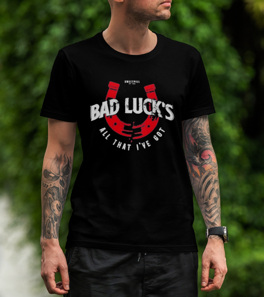 Sweet Pill Bad Luck's All That I've Got Red Horseshoe T-Shirt
