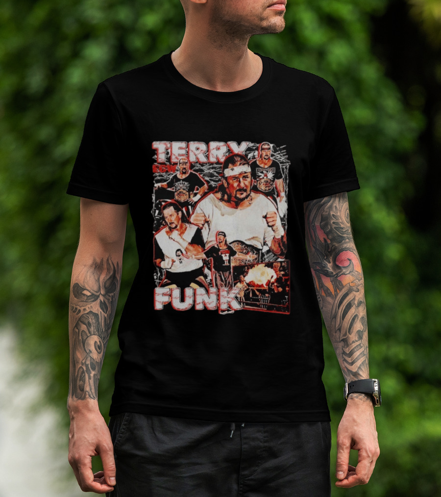 Terry Funk ECW Wrestling Collage T-Shirt