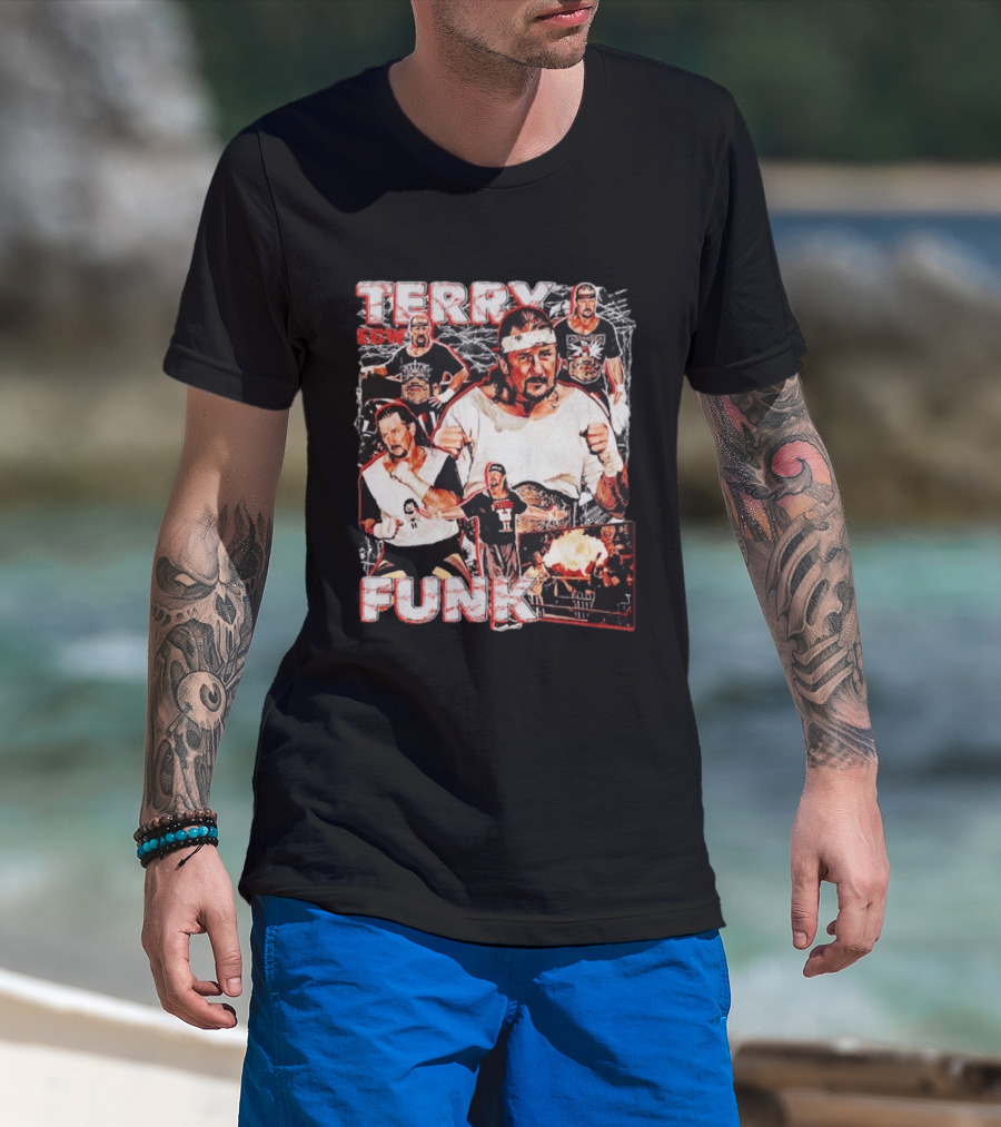 Terry Funk ECW Wrestling Collage T-Shirt