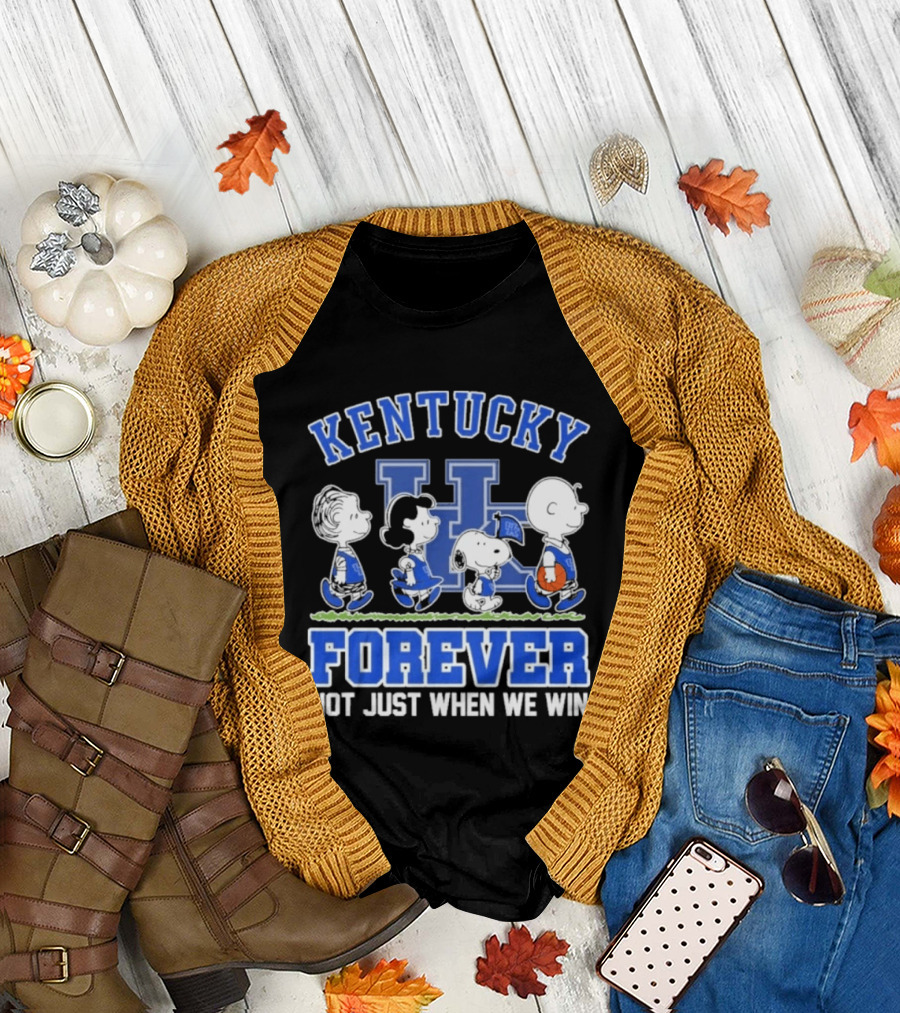 Kentucky Basketball Forever Not Just When We Win Peanuts Characters T-Shirt