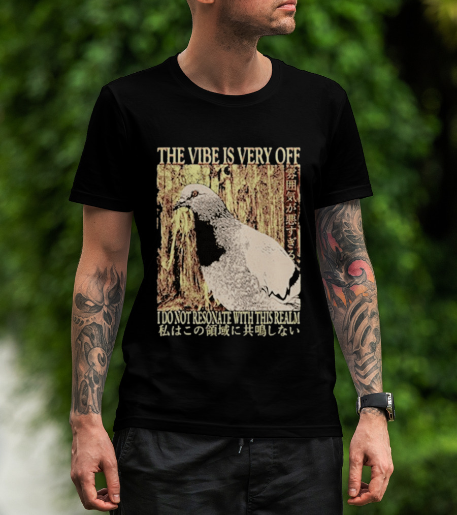 The Vibe Is Very Off I Do Not Resonate With This Realm Pigeon Japanese T-Shirt