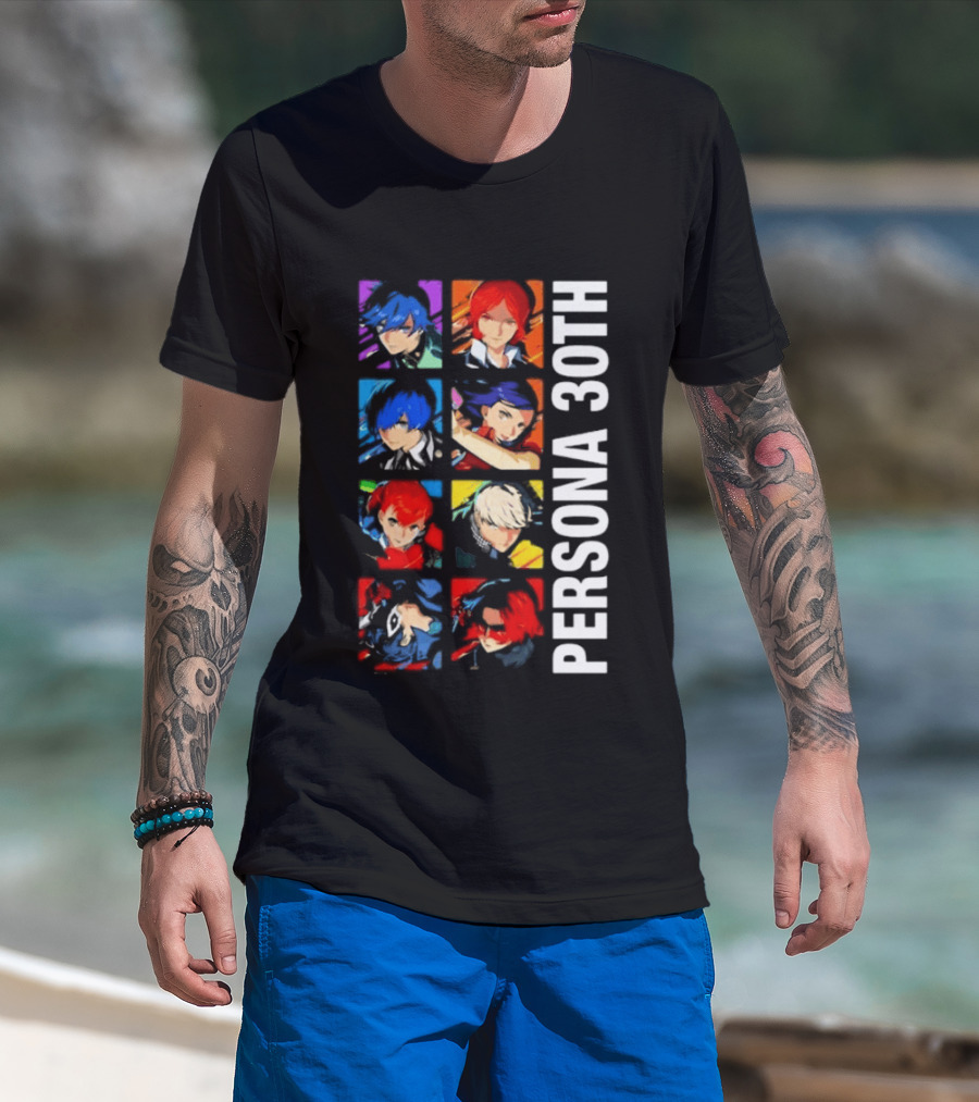 Atlus Persona 30th Anniversary Protagonist Series Legacy Stack T-Shirt
