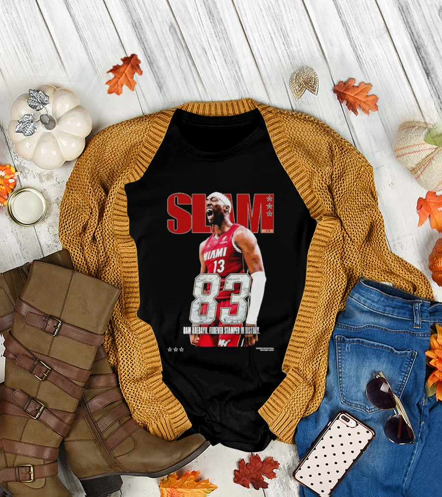 Slam March 2023 Bam Adebayo Miami 83 Points Forever Stamped in History T-Shirt