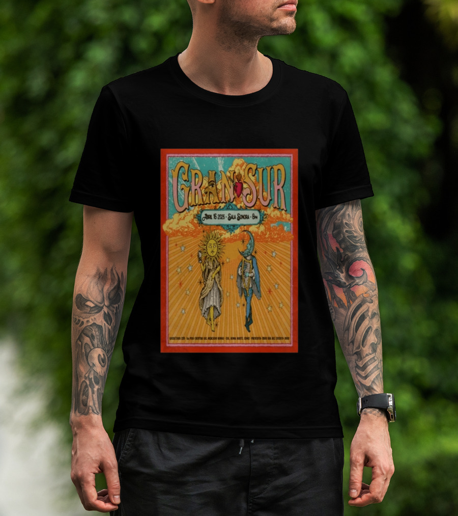 Gran Sur Abril 16 2026 Sala Sonora Roma Norte Mexico City Sun And Moon T-Shirt