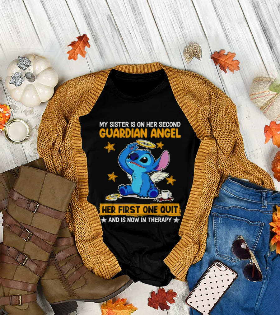 My Sister Is On Her Second Guardian Angel Stitch Therapy T-Shirt