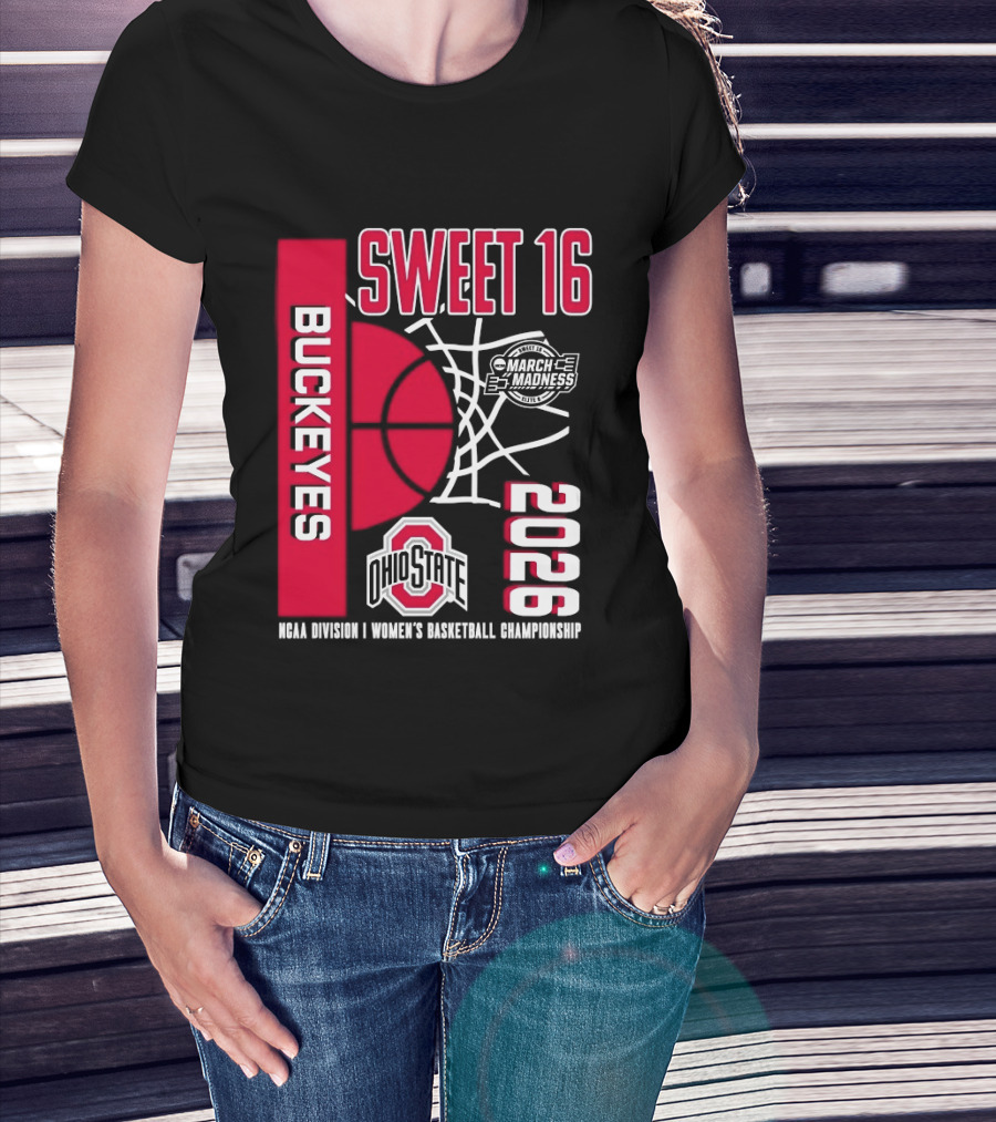 Ohio State Buckeyes 2026 Sweet 16 NCAA Division I Women's Basketball March Madness Championship T-Shirt