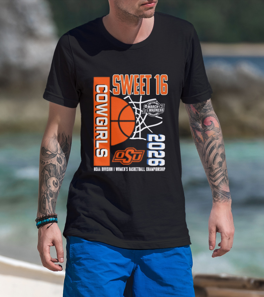 Oklahoma State Cowgirls Sweet 16 2026 NCAA Division I Women's Basketball March Madness Championship T-Shirt