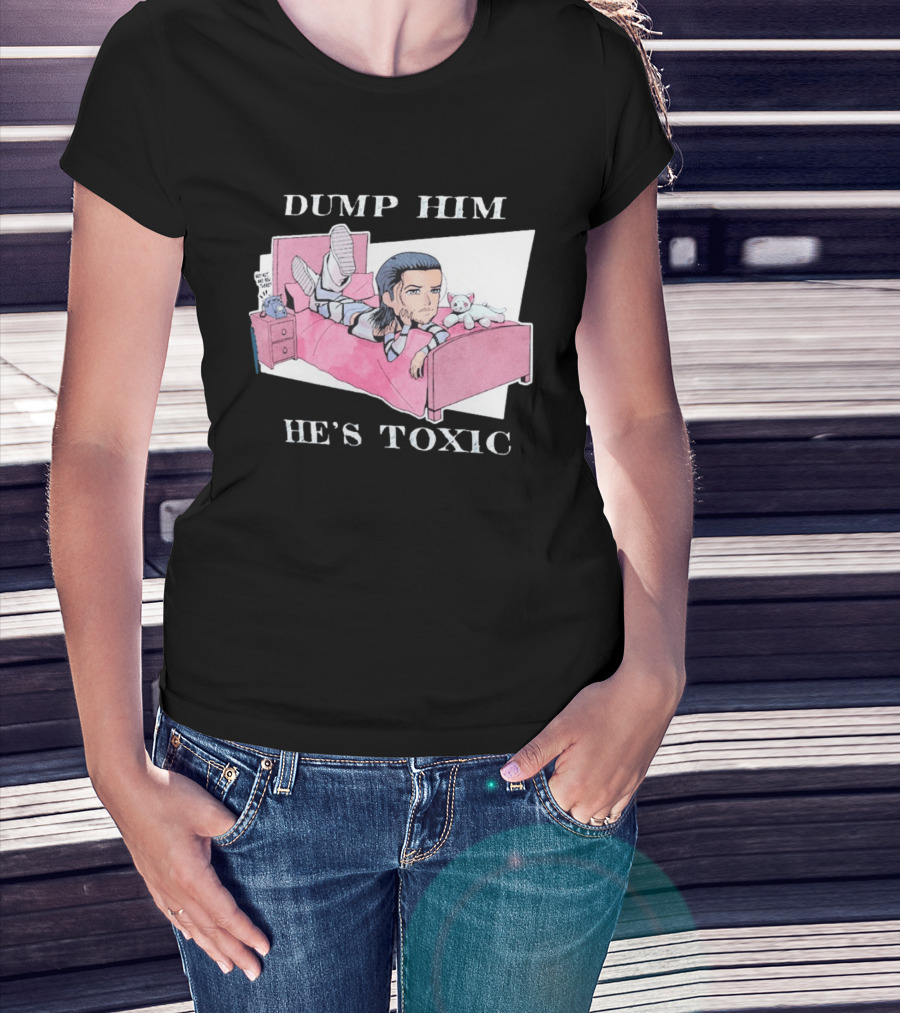 Dump Him He's Toxic Cartoon Kit Wilson WWE T-Shirt