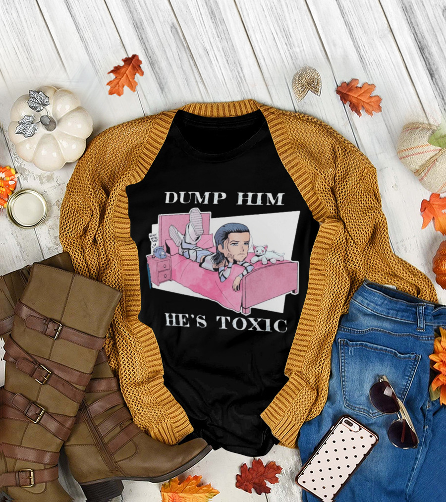 Dump Him He's Toxic Cartoon Kit Wilson WWE T-Shirt