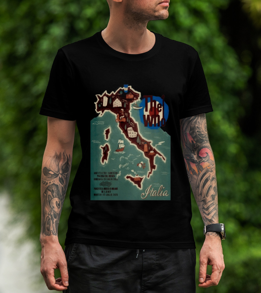 The Who Italia Tour 2026 Anfiteatro Camerini Padova Sul Brenta Parco Della Musica Milano T-Shirt