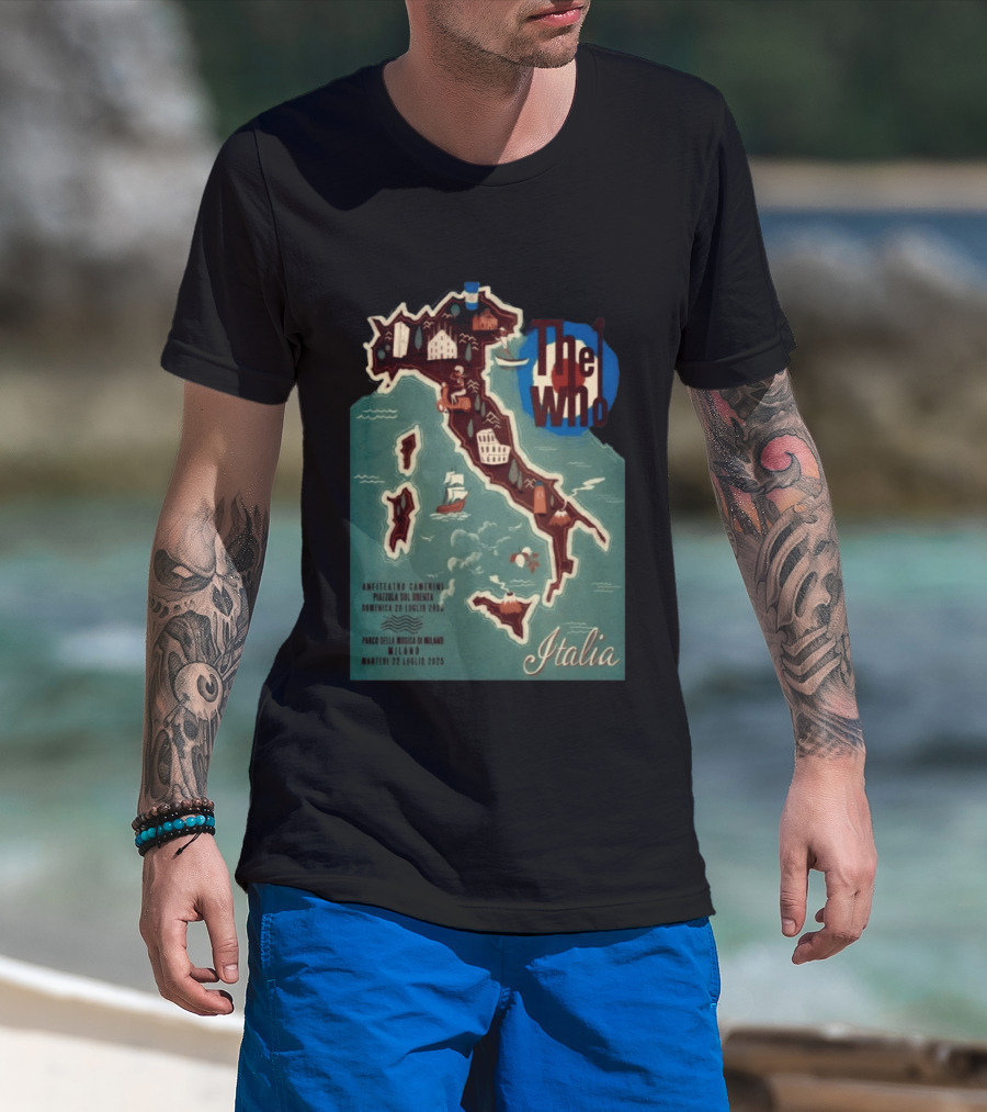 The Who Italia Tour 2026 Anfiteatro Camerini Padova Sul Brenta Parco Della Musica Milano T-Shirt