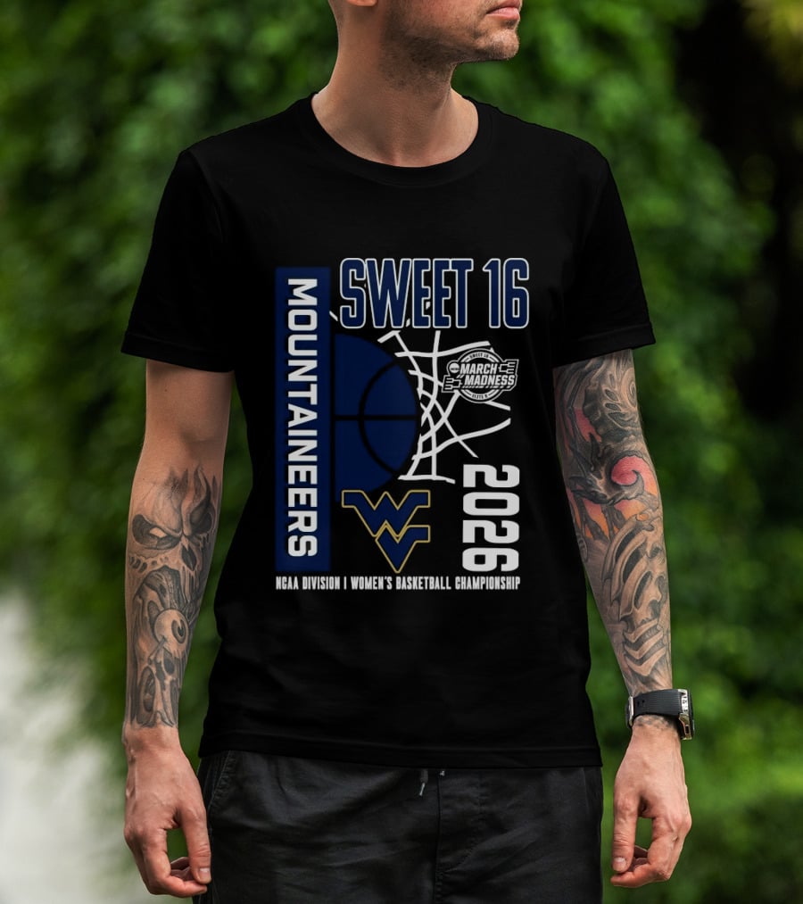 West Virginia Mountaineers 2026 NCAA Women's Basketball Sweet 16 Championship T-Shirt