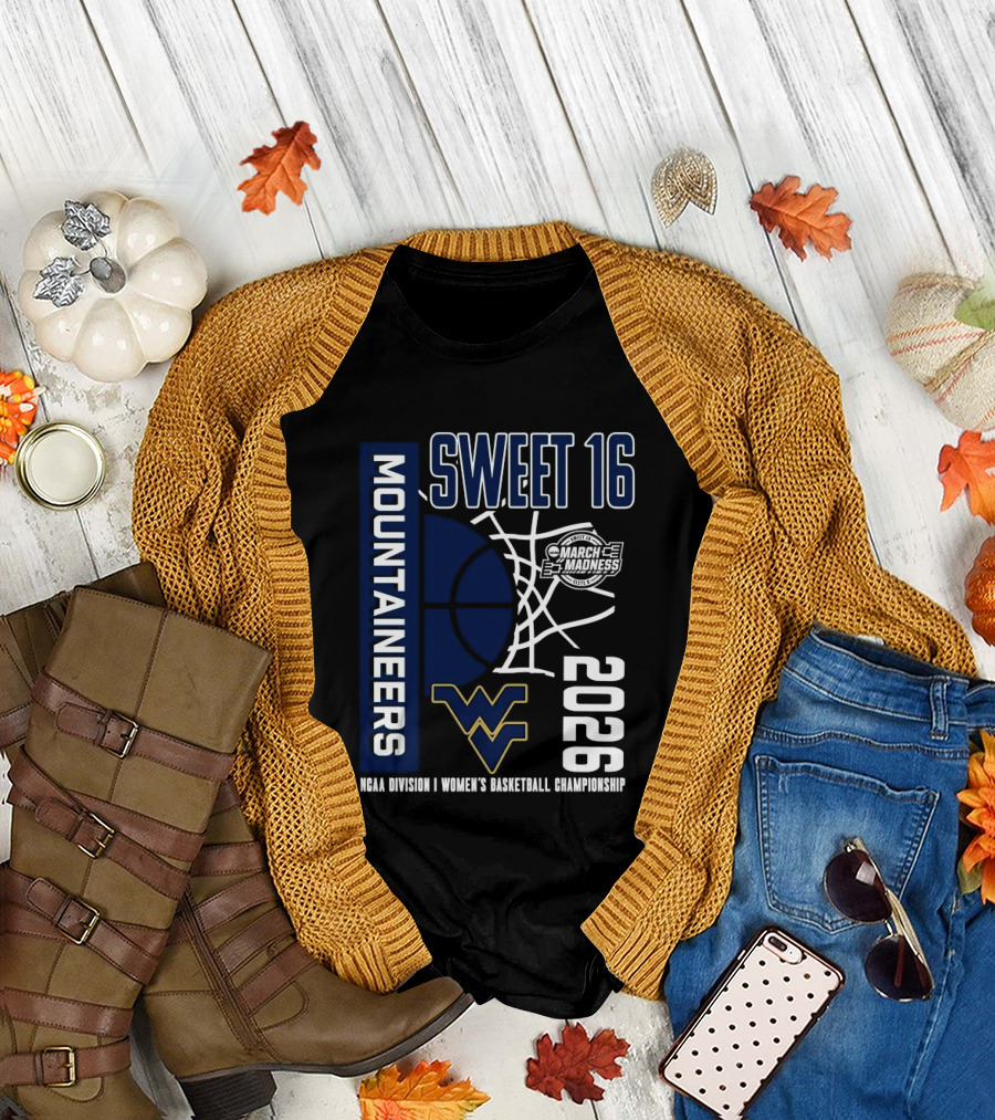 West Virginia Mountaineers 2026 NCAA Women's Basketball Sweet 16 Championship T-Shirt