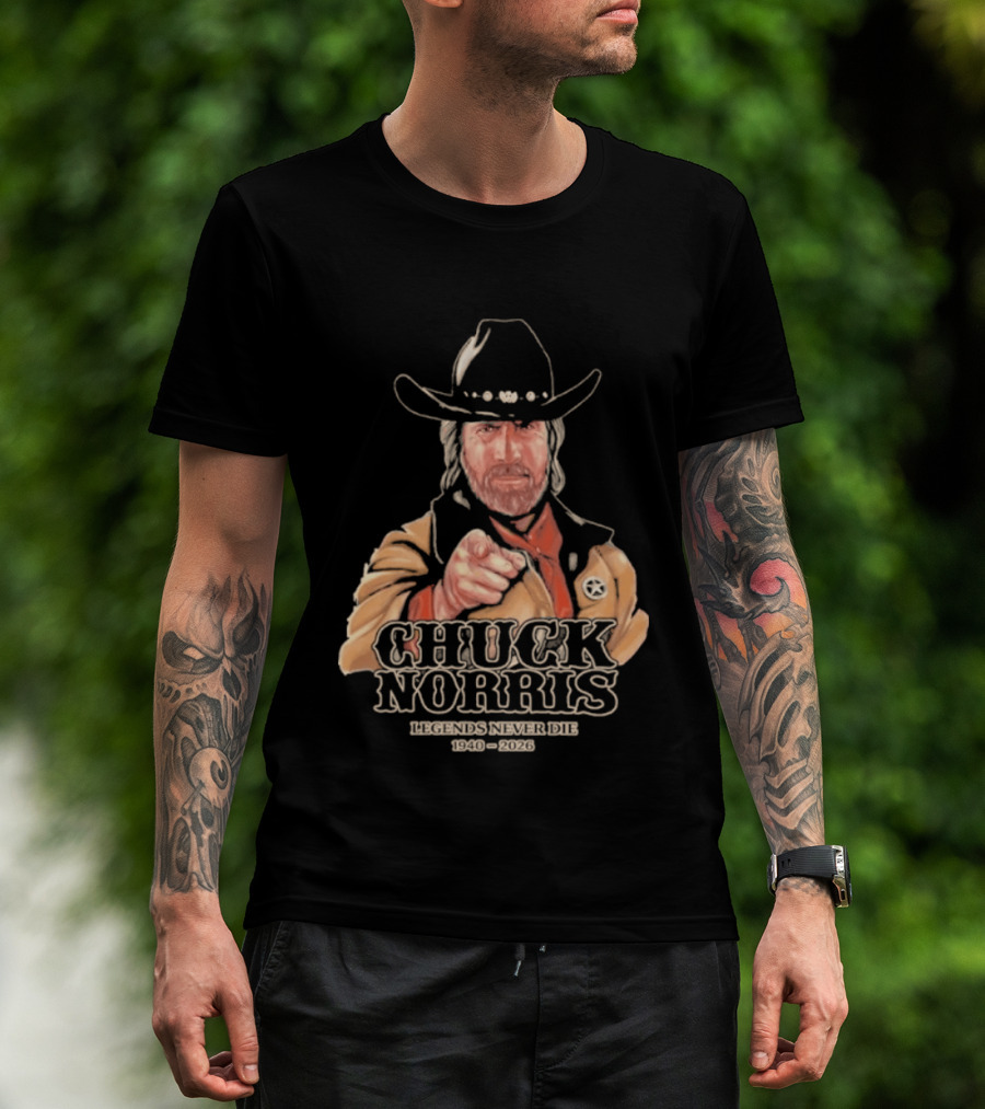 2026 Chuck Norris Legends Never Die 1940 2026 T-Shirt