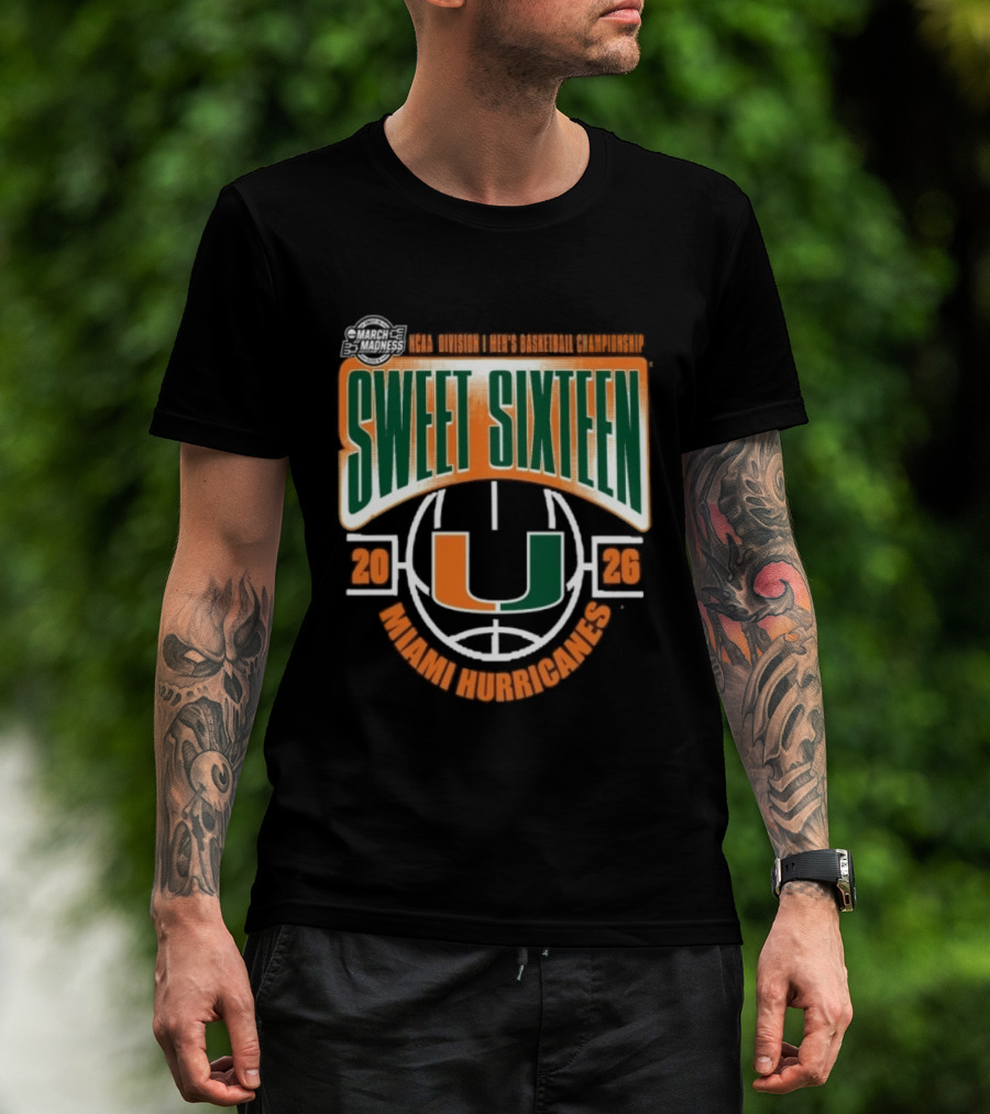 NCAA Division I Men's Basketball March Madness 2026 Sweet Sixteen Miami Hurricanes T-Shirt