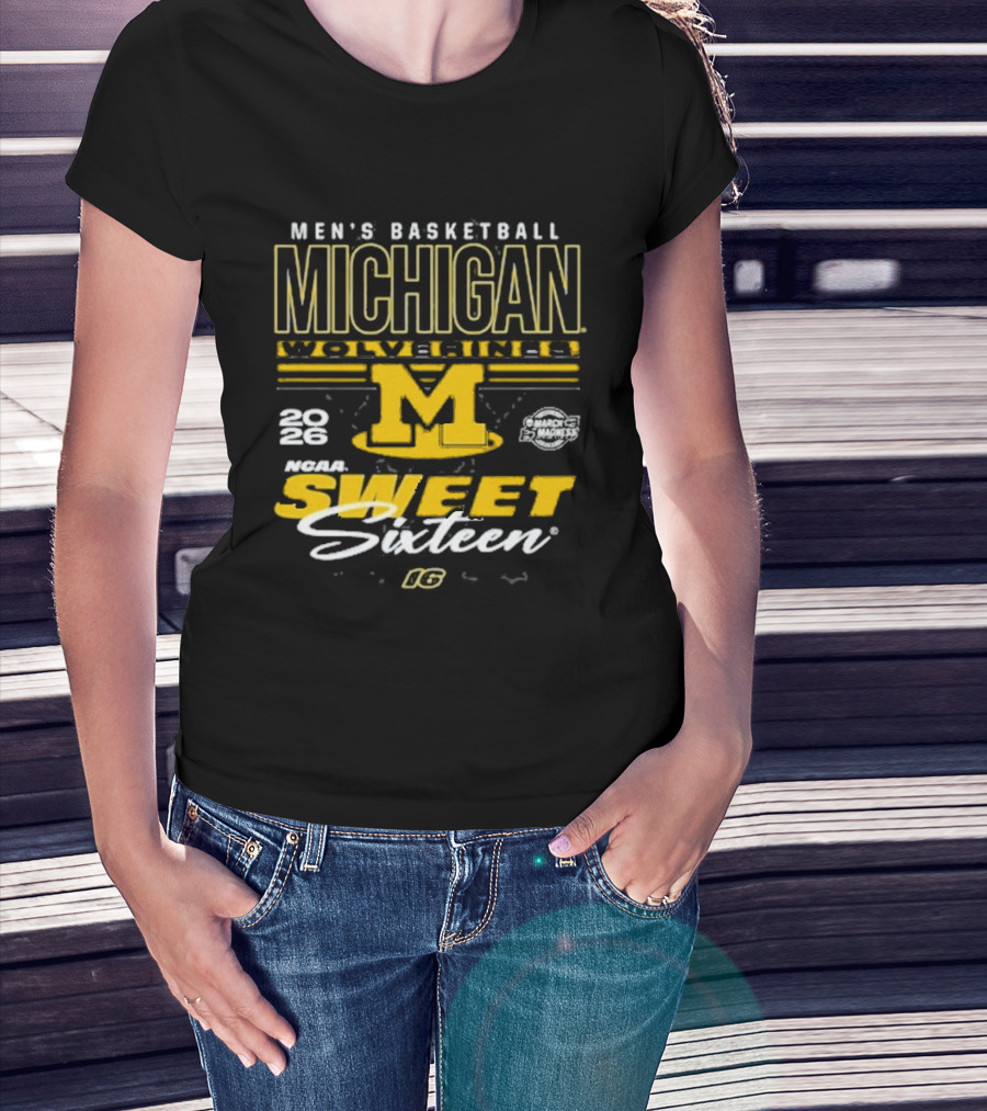 Michigan Wolverines Basketball 2026 NCAA Sweet Sixteen Bound March Madness T-Shirt